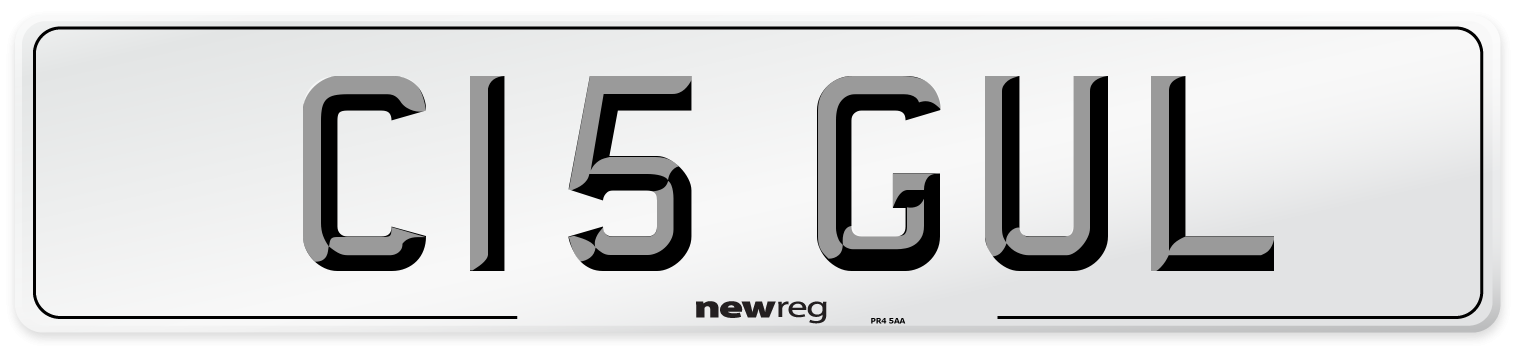 C15 GUL Number Plate from New Reg